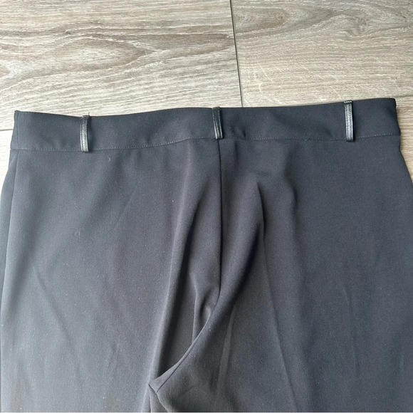 Vintage Joseph Ribkoff Draped Jersey Fabric Cropped Pants With Faux Leather Trim - Picture 12 of 14